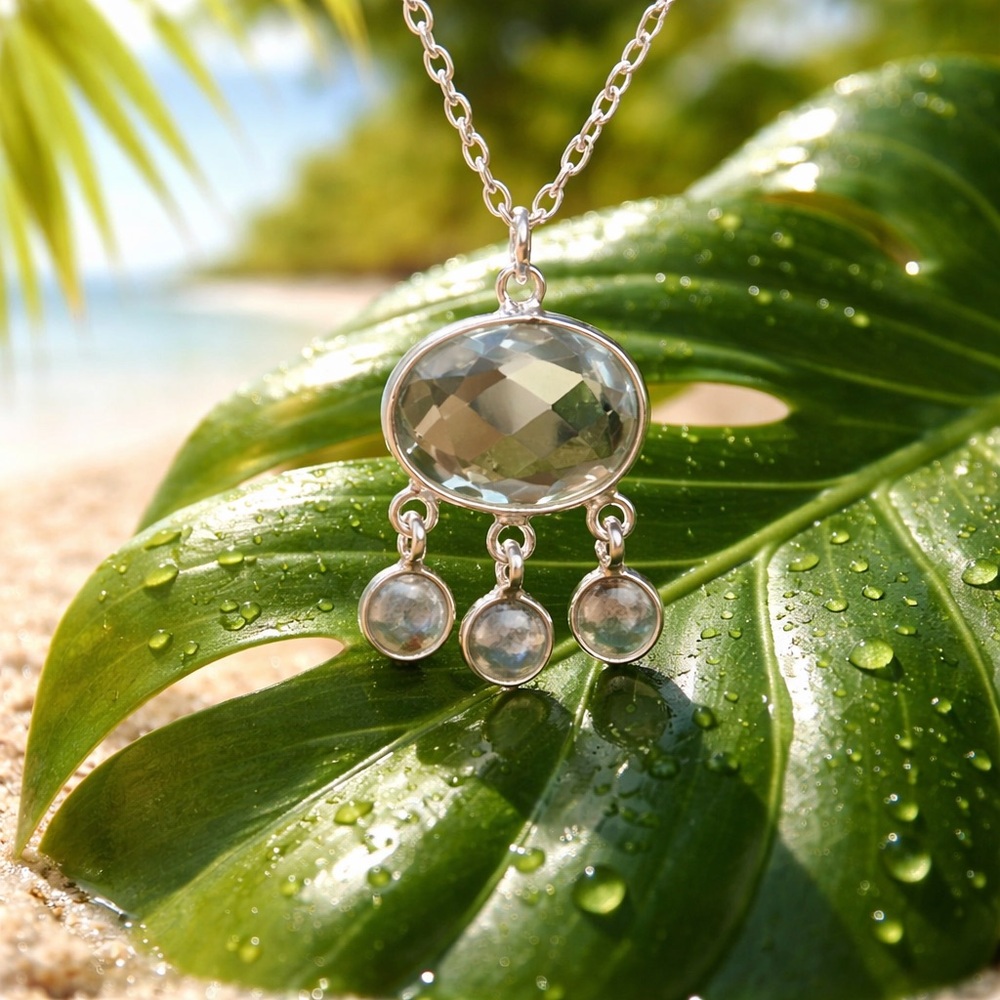 Green Amethyst & Labradorite Necklace - Picture 6 of 14